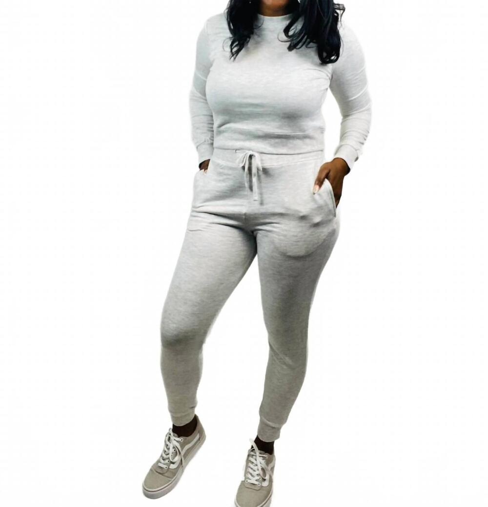 NEW DOUBLE ZERO toni two piece set in heather gray